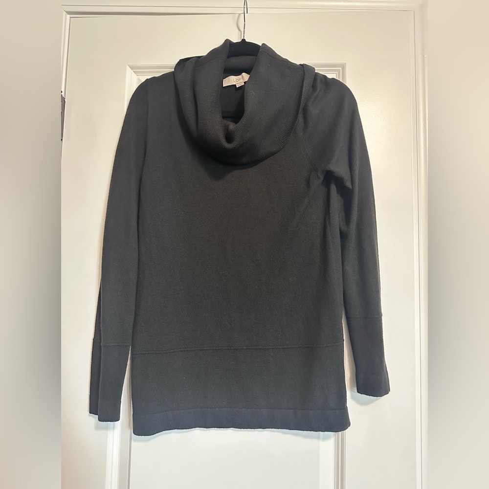 LOFT Black Cowl Neck Sweater